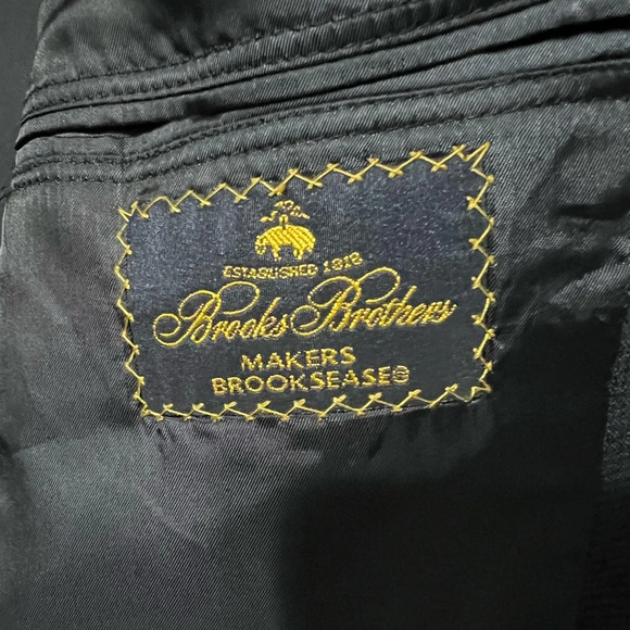 Brooks Brothers 2 Piece Suit 44L W40/31 Brooks Ease Navy Blue Wool Made USA EUC - Picture 7 of 13